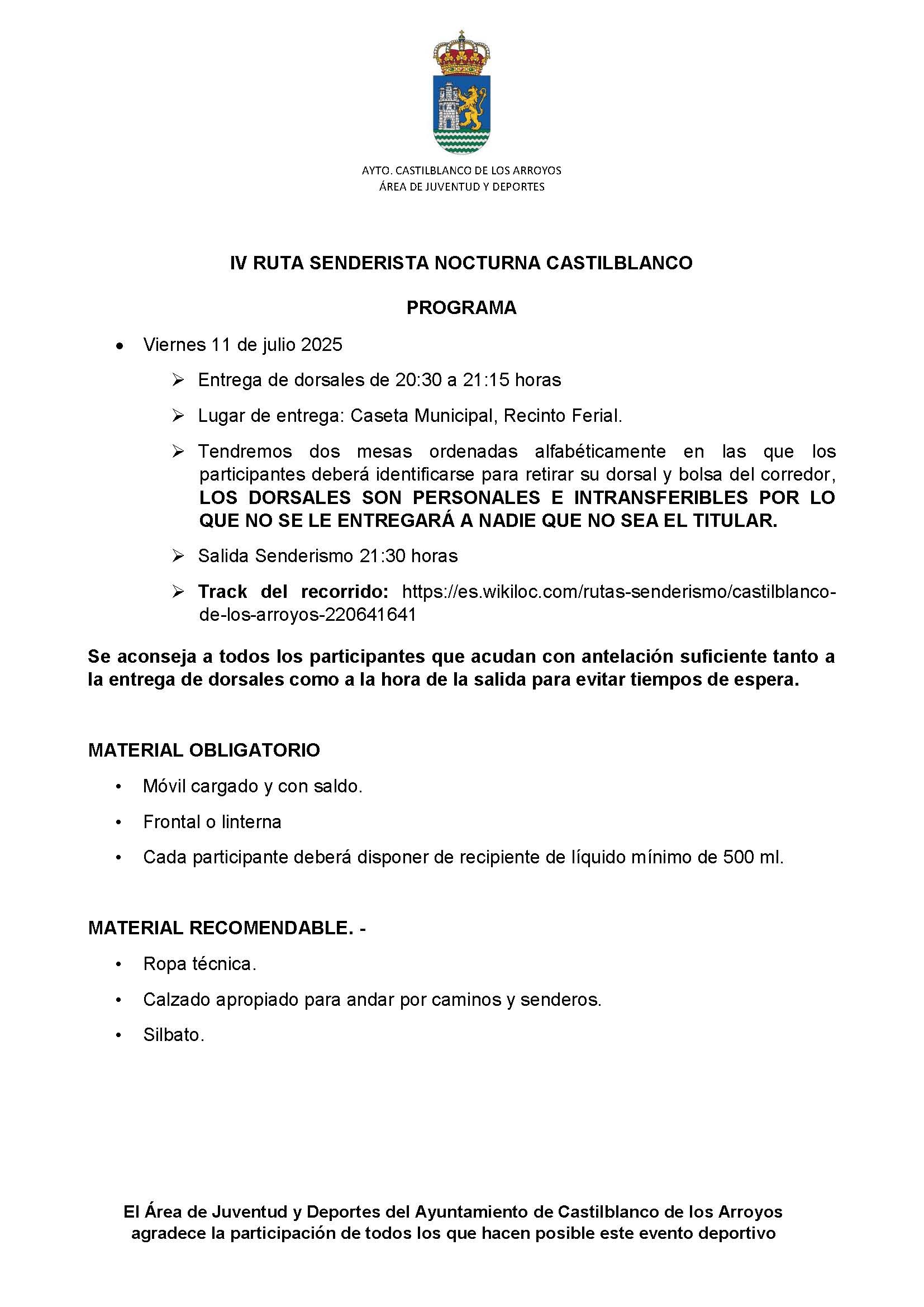 PROGRAMA Y MATERIAL OBLIGATORIO