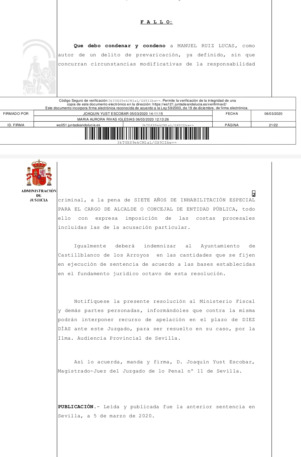 sentencia fallo